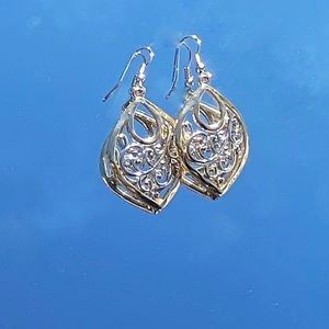 Mixed Metal Drop Earrings